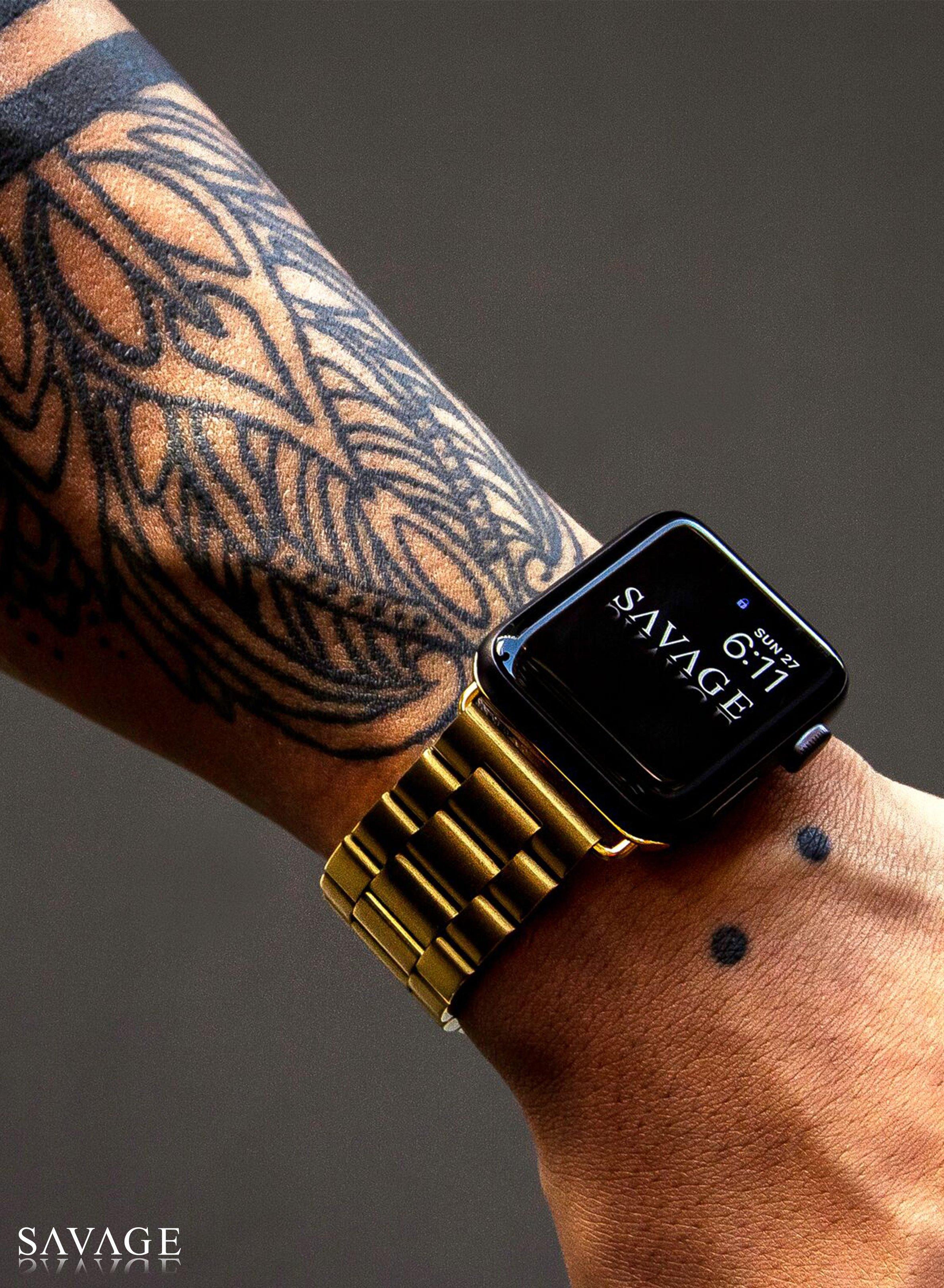 Wrist Black Band Gold Apple Watch Black Gold Apple Watch Strap