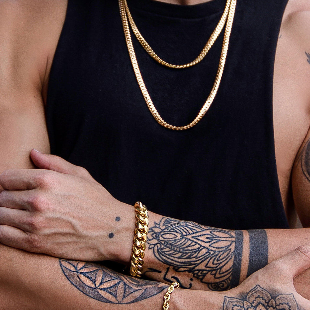 Necklace - Cadena Chains Layered Set X Gold