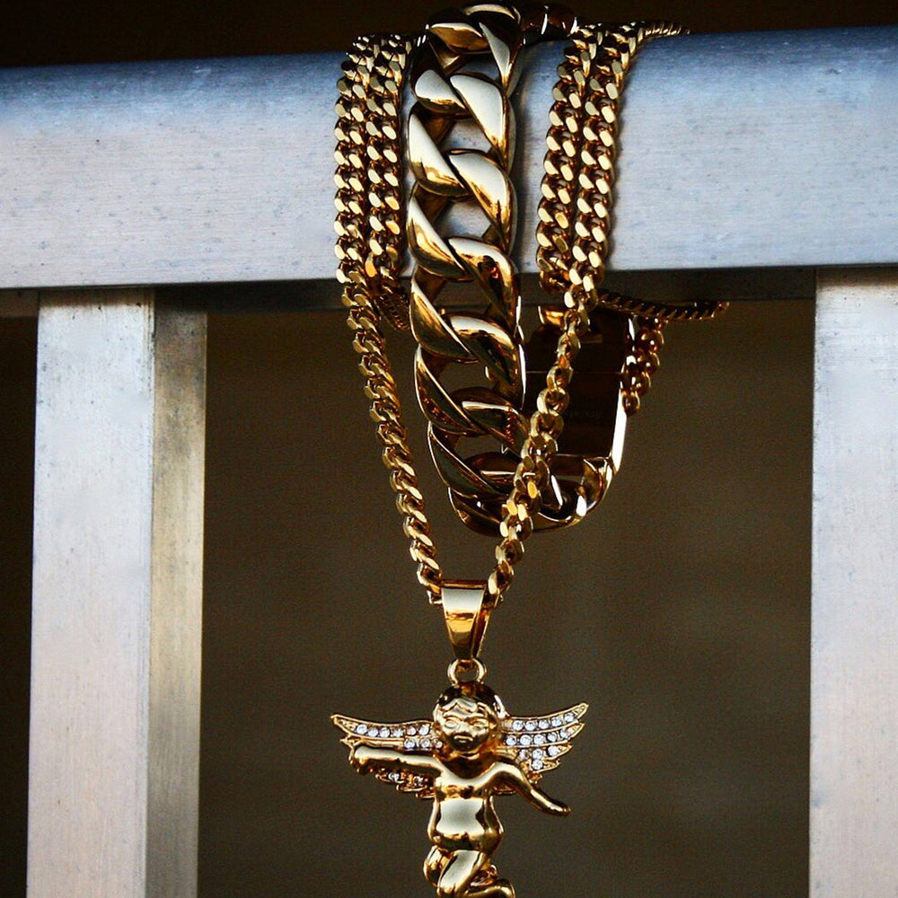 Necklace - Cherub Angel X 18k Gold
