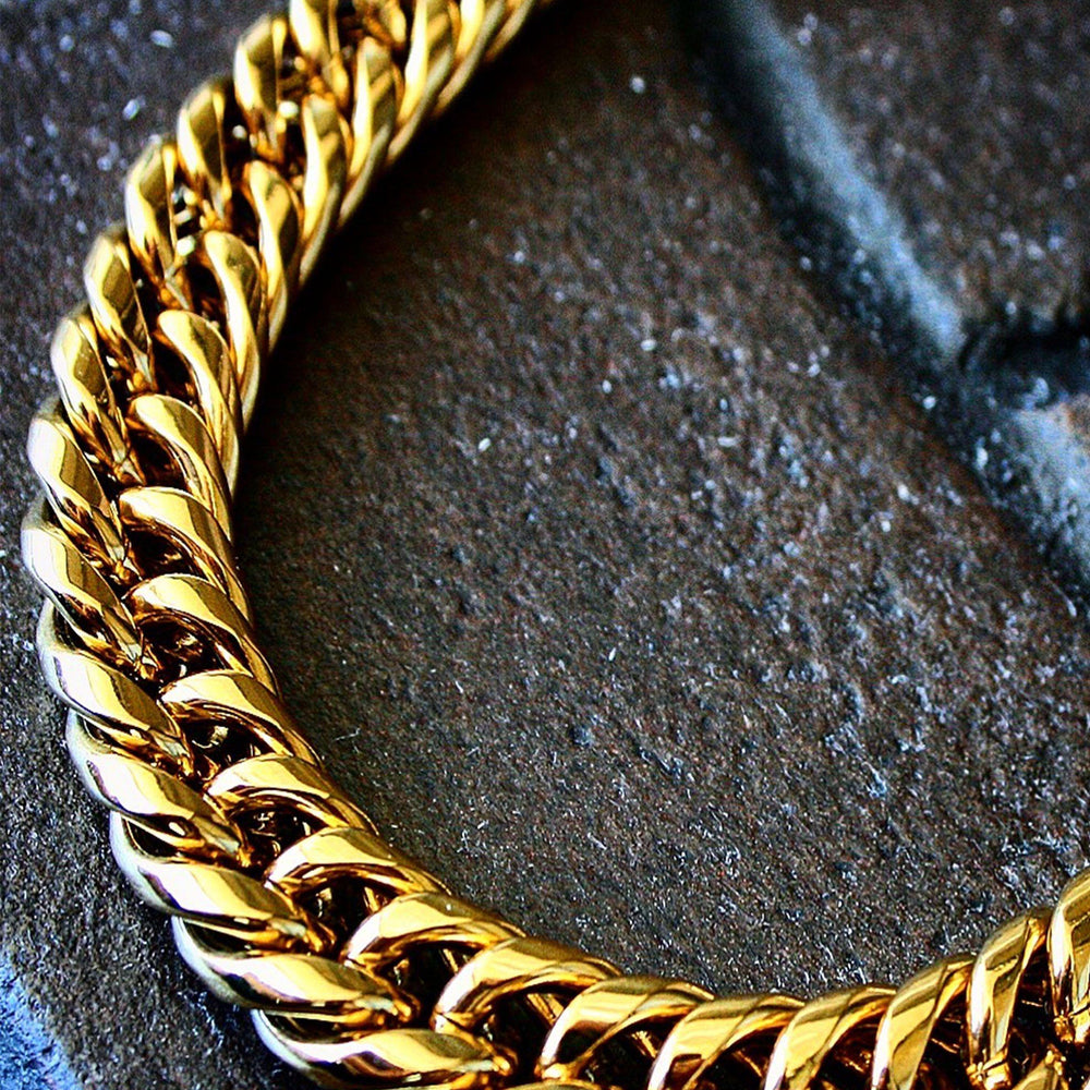 Necklace - Cuban Link Chain & Bracelet Set X Gold