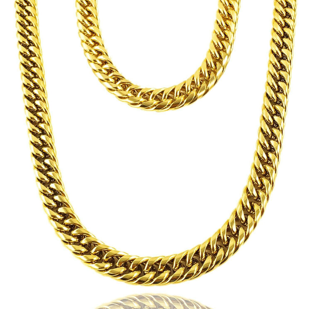 Necklace - Cuban Links Layered Set X 18k Gold