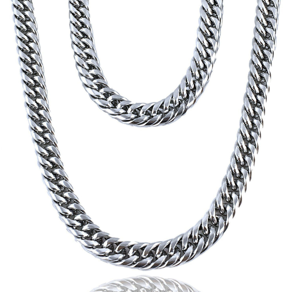 Necklace - Cuban Links Layered Set X Stainless Silver