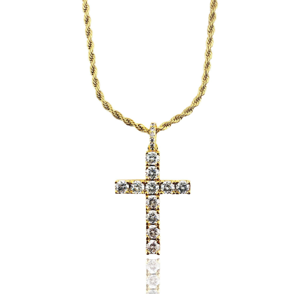 Necklace - Diamond Cross X Gold