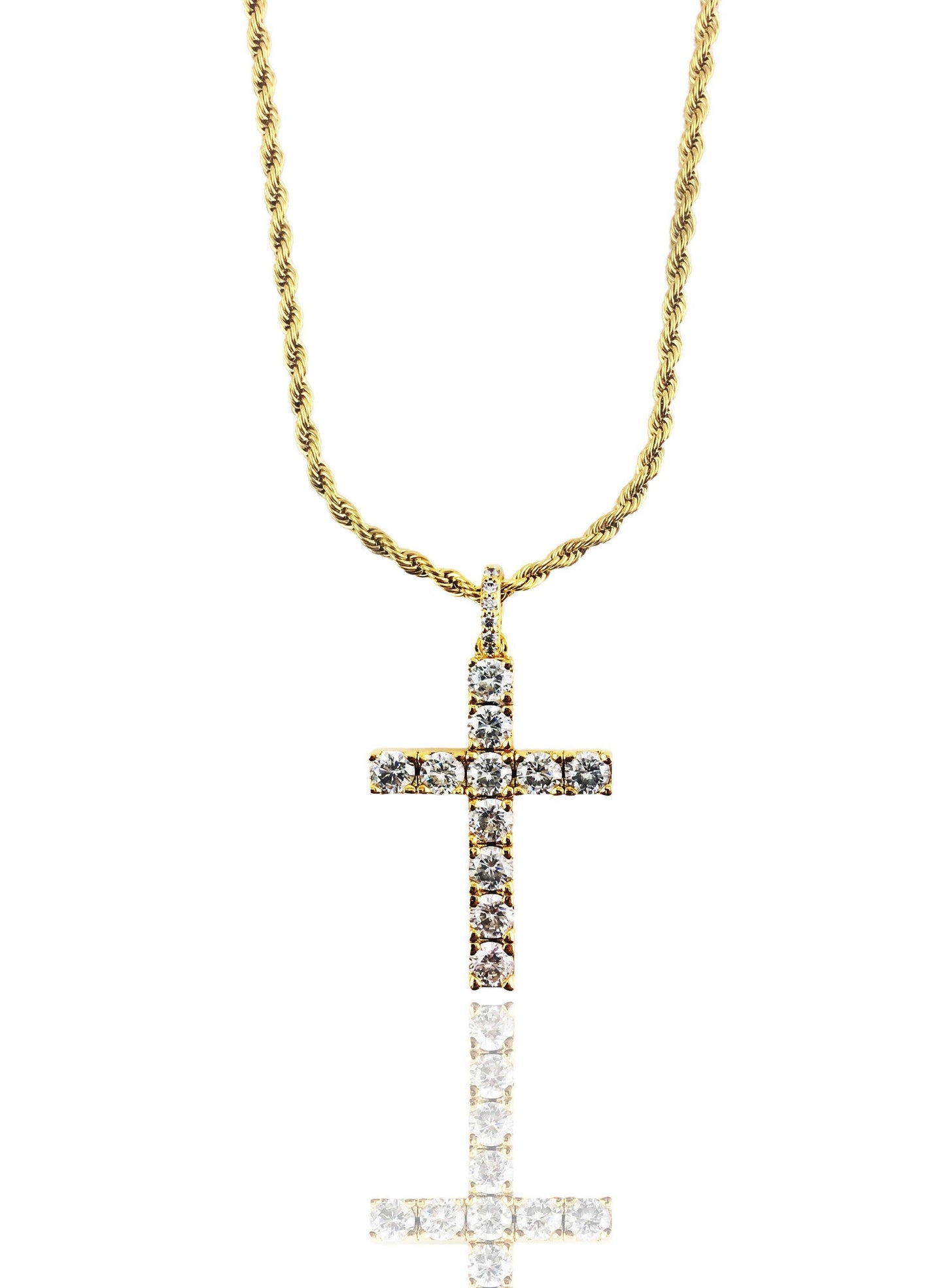 Necklace - Diamond Cross X Gold