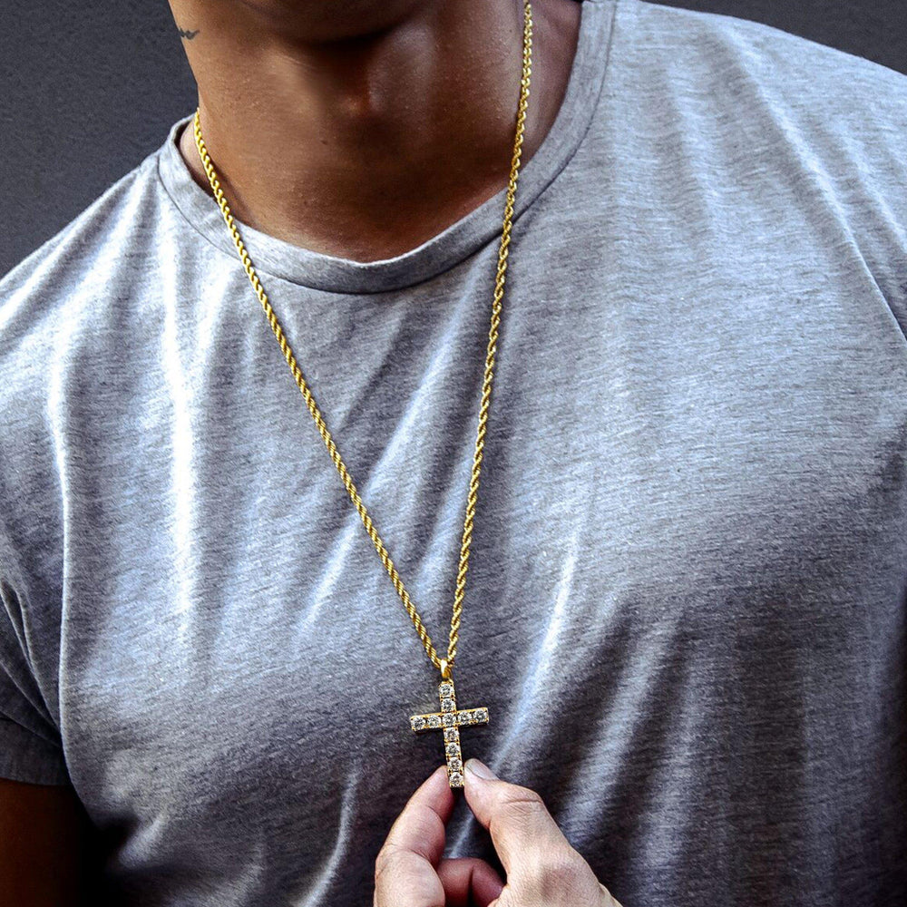 Necklace - Diamond Cross X Gold
