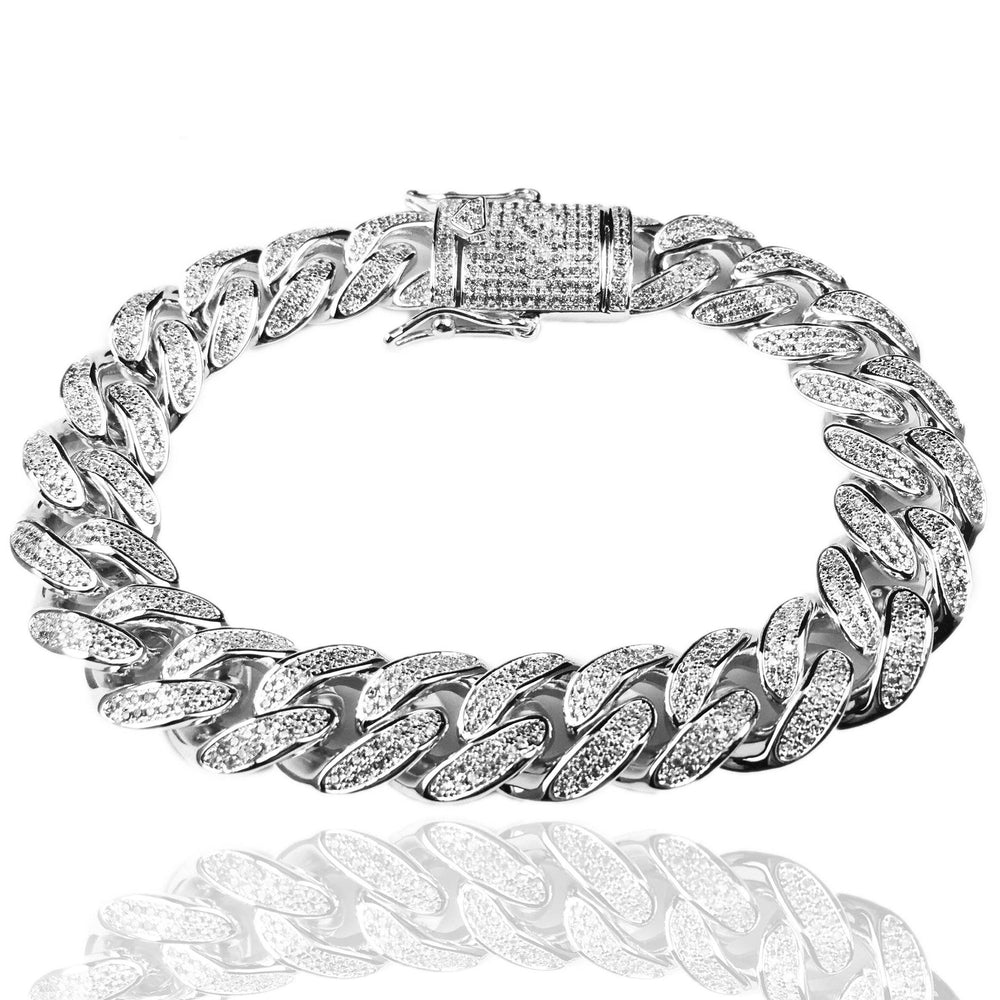 Necklace - Diamond Cuban Link Bracelet X White Gold