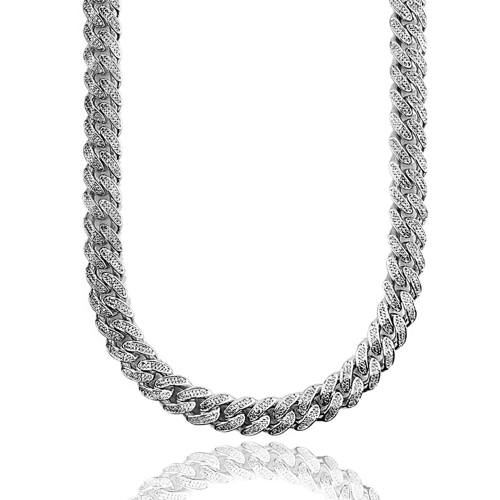 Necklace - Diamond Cuban Link Chain X White Gold