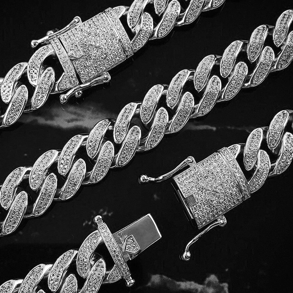 Necklace - Diamond Cuban Link Chain X White Gold
