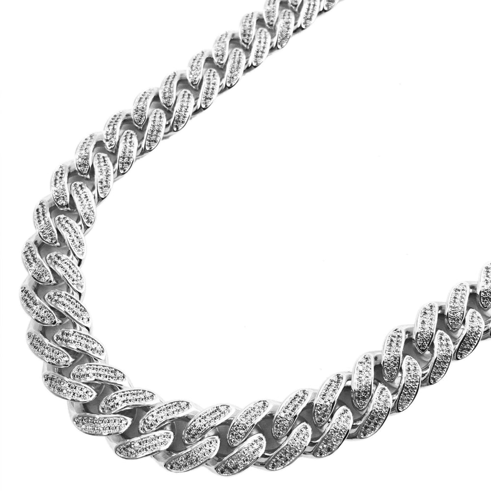 Necklace - Diamond Cuban Set X White Gold