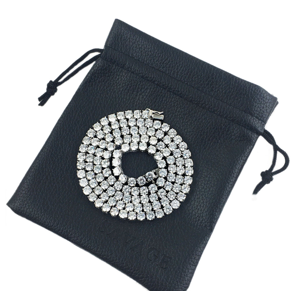 
                  
                    Necklace - Diamond Tennis Chain & Bracelet Set X Stainless
                  
                