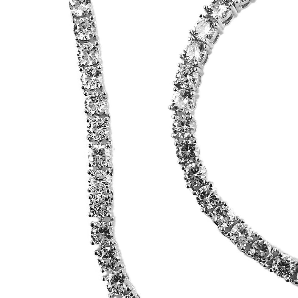 Necklace - Diamond Tennis & Cross Set X White Gold