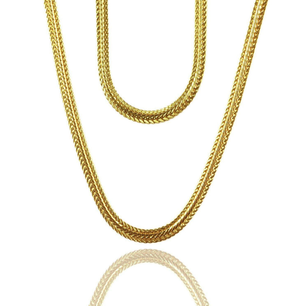Necklace - Serpentine Chains Layered Set X 18k Gold